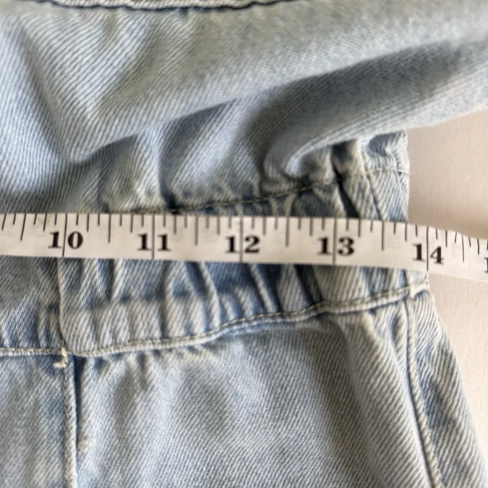 FREE PEOPLE We the Free Marci Denim Jumpsuit SMALL Light Wash Mechanic Retro
